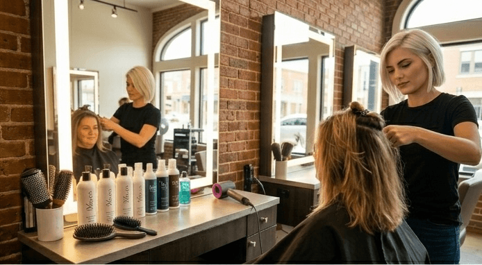 Men's grooming service at Velo Co.