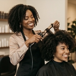 Curly styling — defining and shaping natural curl pattern post-wash
