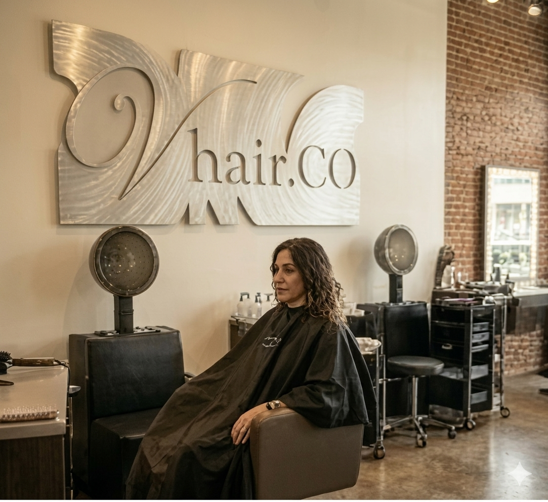 Velo Co. styling stations — bright, modern salon interior in Royal Oak