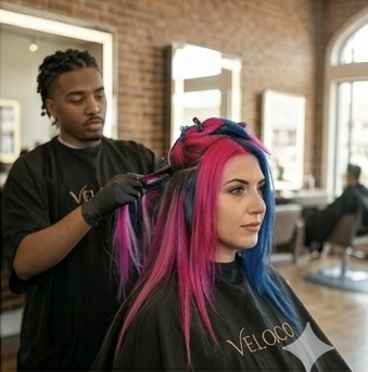 Vivid pink styling — bright fuchsia finish styled and finished in studio