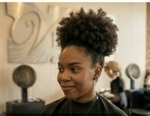 Natural updo — elegant upstyle on natural textured hair